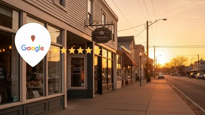 Local business storefront with Google Maps visibility